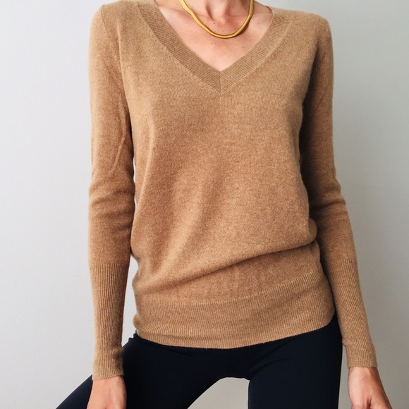 J. Crew Sweaters - J. Crew Camel Brown V-Neck Sweater